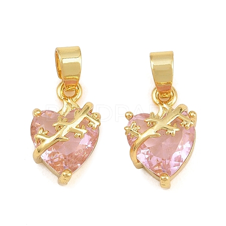 Brass Glass Pendants kk-P343-09D-G-1