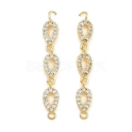 Brass Micro Pave Clear Cubic Zirconia Connector Charms CU-CBAA6E8-12G-1