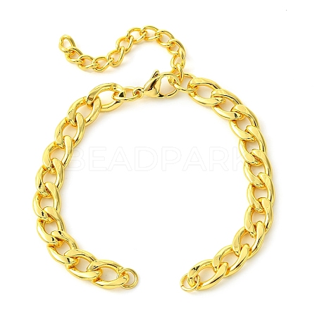 Rack Plating Brass Twisted Chain Bracelet Making KK-G501-03B-G-1