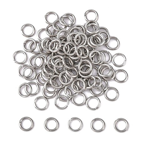 Tarnish Resistant 304 Stainless Steel Open Jump Rings STAS-Q186-02-6x1mm-1