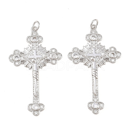 Brass Micro Pave Cubic Zirconia Pendants KK-B167-21P-1