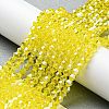 Transparent Electroplate Glass Beads Strands GLAA-F029-4mm-C21-4