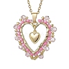 Seed Beads & Glass Heart Pendant Necklaces NJEW-MZ00043-1