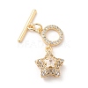 Brass Micro Pave Clear Cubic Zirconia Toggle Clasps KK-F860-65G-3