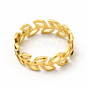 Ion Plating(IP) 304 Stainless Steel Hollow Out Leafy Branch Finger Ring for Women RJEW-B027-06G-2