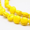 Flat Round Synthetic Turquoise Beads Strands TURQ-I022-16x6mm-10-1