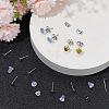 300Pcs 304 Stainless Steel Flat Round Blank Peg Earring Post STAS-SC0007-33B-4
