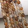 Dyed Natural Agate Round Beads Strands X-G-E321B-8mm-01-1