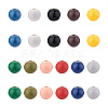 220Pcs 11 Colors Painted Natural Wood European Beads WOOD-TA0001-54-2