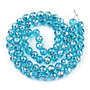 Electroplate Transparent Glass Beads Strands EGLA-N002-34C-M-3