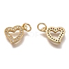 Brass Micro Pave Clear Cubic Zirconia Charms ZIRC-B002-60-3
