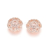Brass Micro Pave Cubic Zirconia Bead Caps ZIRC-E163-25A-RG-2