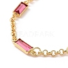 Rectangle Cubic Zirconia Chain Bracelets BJEW-G654-02G-01-2