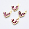 Brass Micro Pave Cubic Zirconia Charms RB-I078-66G-NR-1