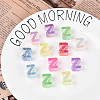 UV Plating Transparent Acrylic European Beads OACR-M027-02Z-1