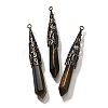 Natural Tiger Eye Pointed Big Pendants G-P560-02R-22-1