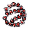 Painted Glass Beads Bumpy Beads Heart X-LAMP-V001-07F-2