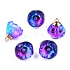 Transparent Spray Painted Glass Charms GLAA-N035-031-G01-2