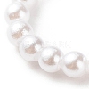 Plastic Imitation Pearl & Millefiori Glass Beaded Finger Ring for Women RJEW-JR00484-5