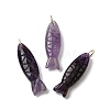 Natural Amethyst Carved Pendants G-G314-01G-08-1