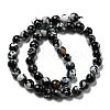 Dyed Natural Fire Crackle Agate Faceted Round Beads Strands G-E320C-8mm-08-2