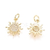 Brass Micro Pave Cubic Zirconia Pendants ZIRC-G166-20G-3