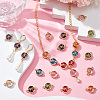   32Pcs 8 Colors Glass connector Charms GLAA-PH0002-22-6