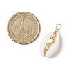 Natural Cowrie Shell Copper Wire Wrapped Pendants PALLOY-JF02936-03-2