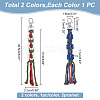 2Pcs 2 Colors Macrame Wristlet Cotton Pendant Decorations AJEW-GO0001-02-2