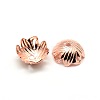 Brass Flower Bead Caps KK-O043-01RG-1