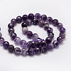Faceted Round Natural Chevron Amethyst Bead Strands G-L437-22-8mm-2