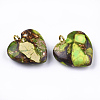 Assembled Bronzite and Imperial Jasper Pendants G-T111-04H-2