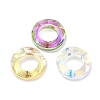 Electroplate Transparent Glass Linking Rings GLAA-F126-01-1