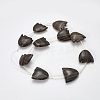 Natural Black Wood Lace Stone Beads Strands G-Q468-84-2