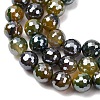 Electroplated Natural Agate Beads Strands G-B191-A07-10mm-19-3