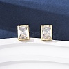 Brass Micro Pave Clear Cubic Zirconia Stud Earrings EJEW-C174-02D-G-1
