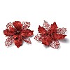 Plastic Glitter Artificial Flower HJEW-R124-05-2