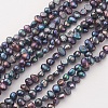 Electroplated Natural Cultured Freshwater Pearl Beads Strands PEAR-G007-08-1