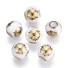 Christmas Opaque Glass Beads EGLA-R113-01C-1