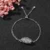 Natural Quartz Crystal Bullet Link Slider Bracelets BJEW-JB09901-05-5