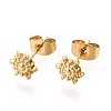 304 Stainless Steel Sun Stud Earrings for Women X-EJEW-C004-09G-1