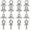 SUNNYCLUE 120Pcs 4 Styles 201 & 304 Stainless Steel Cup Peg Bails Charms STAS-SC0006-06-1