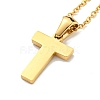 Ion Plating(IP) Initial Letter 304 Stainless Steel Pendant Necklaces NJEW-M199-01G-T-2