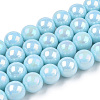Electroplate Opaque Glass Beads Strands GLAA-T032-P4mm-AB10-1