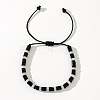 Bohemian Style Natural White and Black Stone Heishi Braided Beaded Bracelets WB1907-5