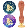 Brass Wax Seal Stamps with Wood Handle AJEW-WH0412-0102-1