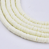 Flat Round Handmade Polymer Clay Bead Spacers CLAY-R067-4.0mm-21-3