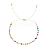 Bohemian Style Natural Mixed Gemstone Round Beads Braided Bead Bracelets for Women HV9300-1-1