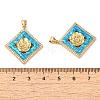 Rack Plating Brass Micro Pave Cubic Zirconia Pendants KK-P268-11D-G-4