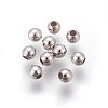 Rhodium Plated 925 Sterling Silver Stopper Beads STER-E062-07P-2